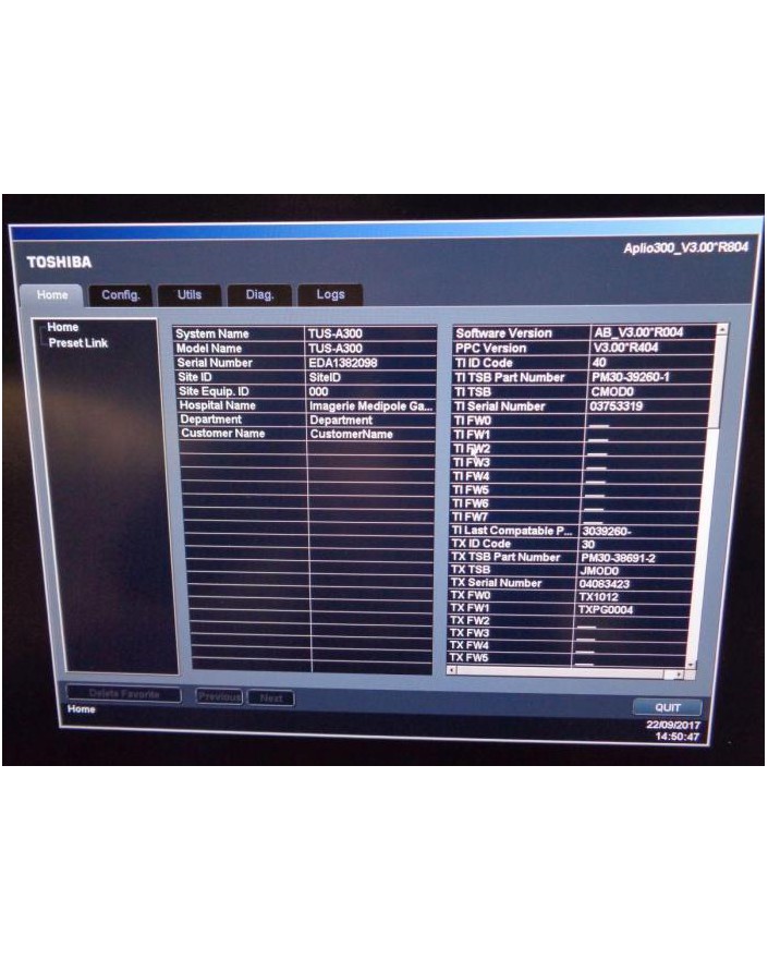 Toshiba Aplio 300 Ultrasound Ultrasound